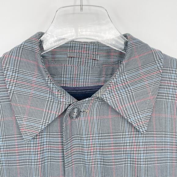 70s Smuggler Vintage Houndstooth Check Plaid Trenchcoat Overcoat Liner 40R 0071 - Picture 8 of 10